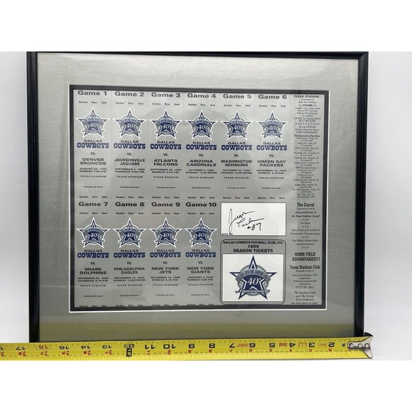 1989 Dallas Cowboys Season Ticket Sheet Signed by Jason Tucker - Picture 4 of 9